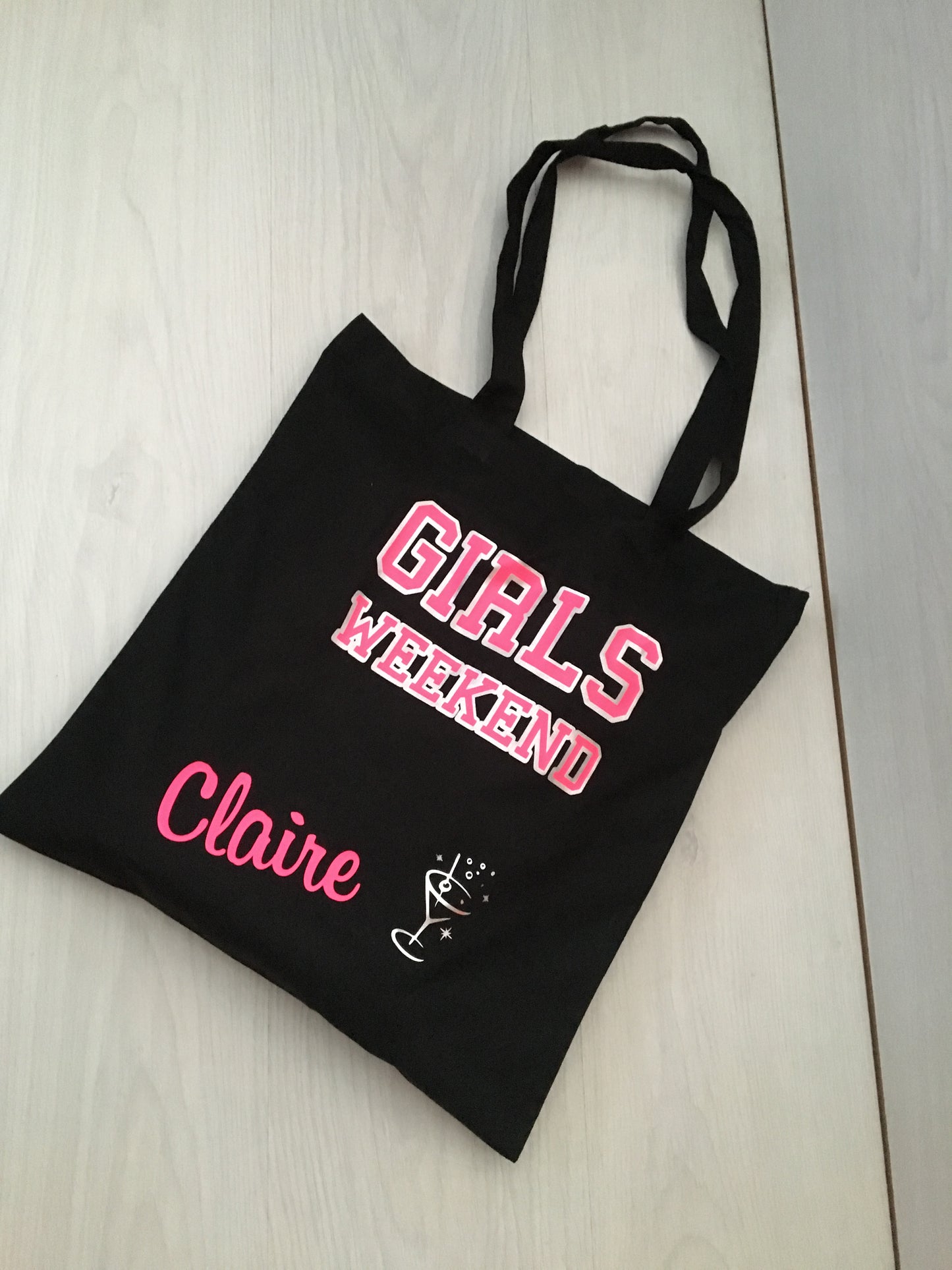 Personalised Girls Weekend Tote Bag