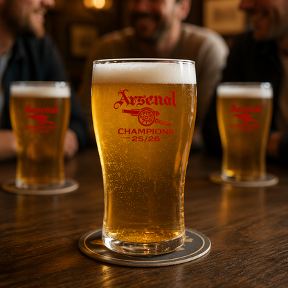 Arsenal Champions 25/26 Pint Glass