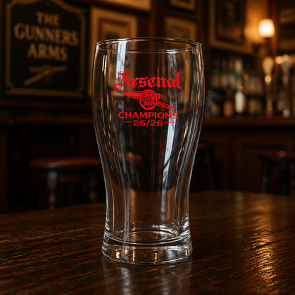 Arsenal Champions 25/26 Pint Glass