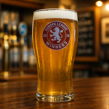 Villa - Europa League Champions Pink Glass