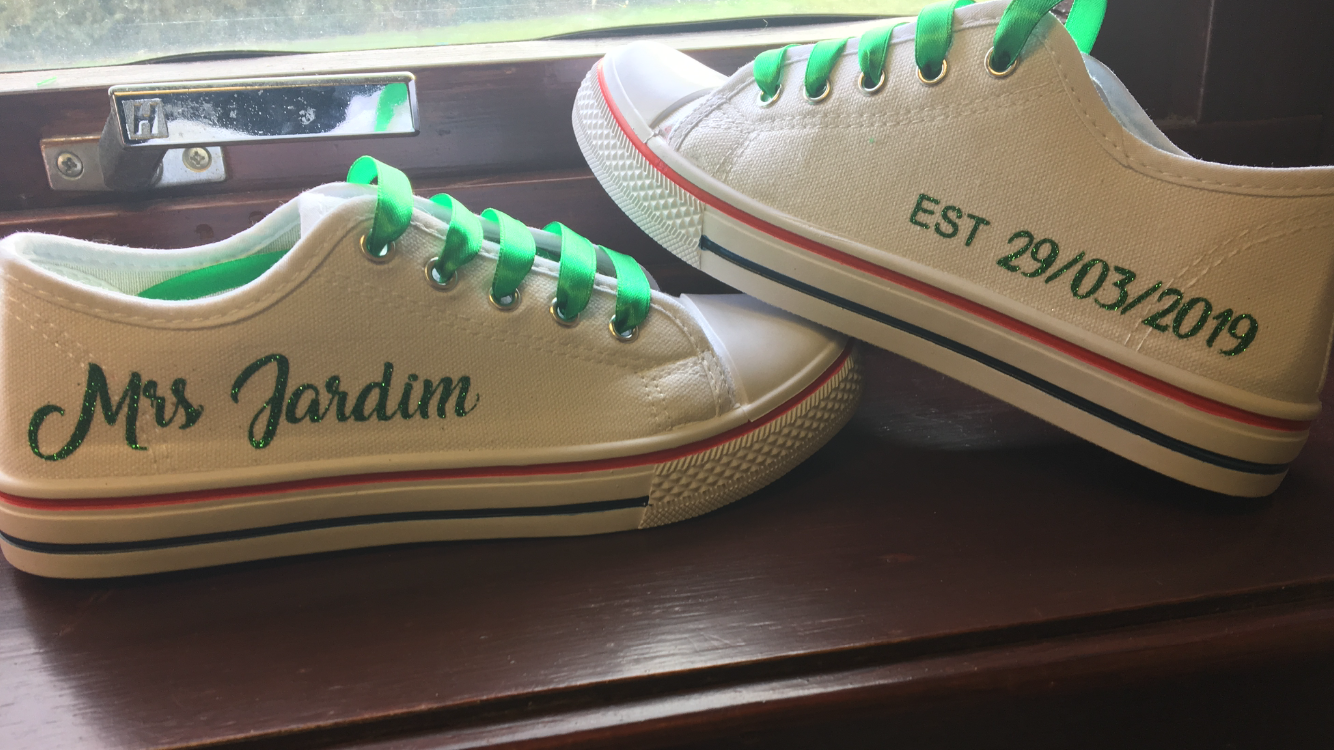 Personalised  wedding shoes/pumps ,  ROSE GOLD & GLITTER COLOURS